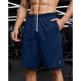 thumbnail image 4 of NY Threads 3 Pack Men's Athletic Shorts Quick Dry Lightweight Workout Running Gym Shorts with Pockets, XX-Large, Black/Dark Grey/Red, 4 of 7