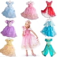 thumbnail image 2 of Vestido de princesa de Disney para niña, disfraz de Elsa de Frozen, ropa de fantasía para fiesta de Halloween, Cosplay de Aurora Jasmine, vestido de verano de 3 a 8 años, 2 of 5