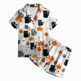 thumbnail image 6 of TOWED22 Halloween Pjs Girl Fall Button Up 2 Piece Pajama Sets Cute Lounge Short Sleeve Pajamas With Shorts,12-13 Y, 6 of 6