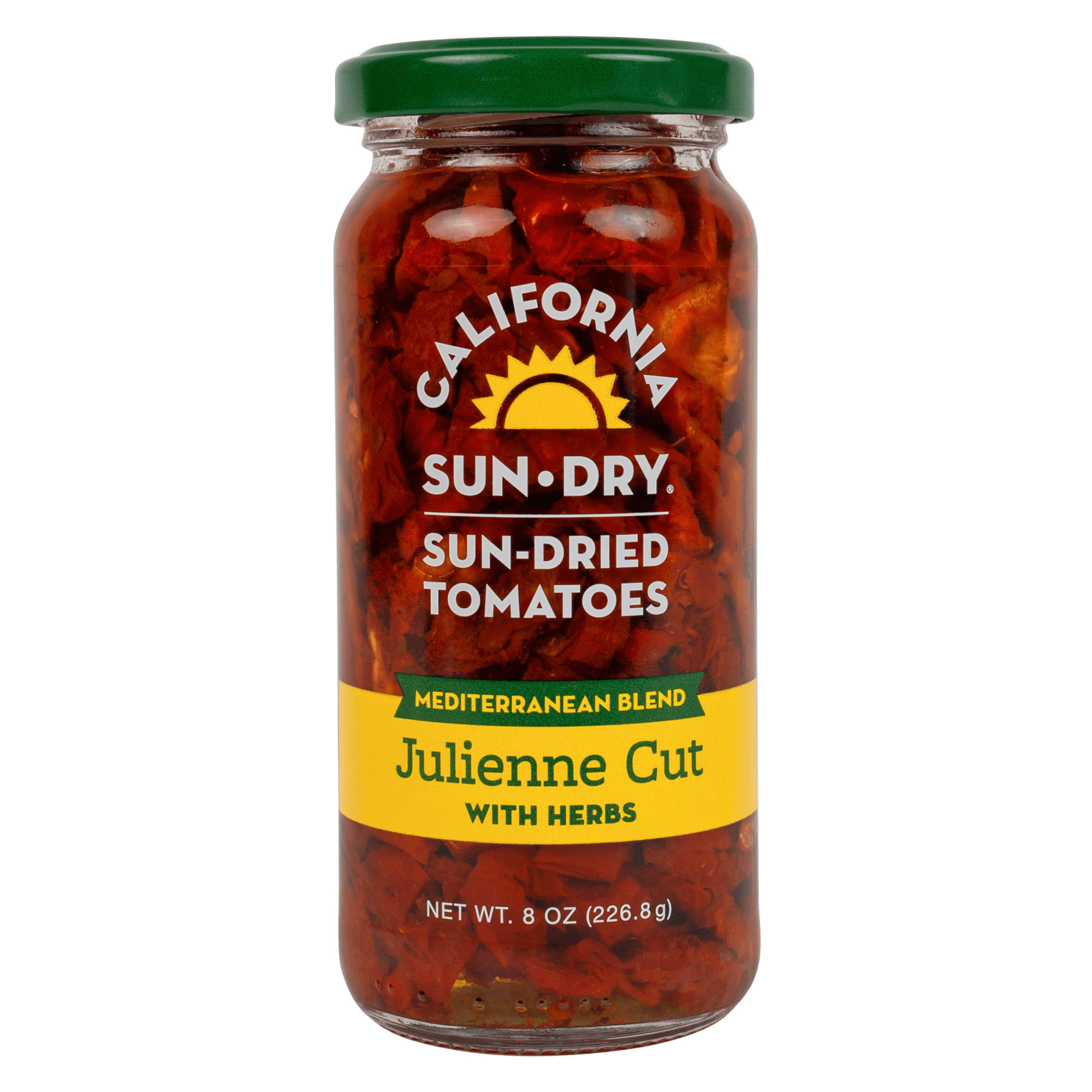 California Sun Dry, Sun-Dried Tomatoes in Oil with Herbs, Julienne Cut, 8 oz Jar
