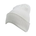 thumbnail image 1 of Top Headwear Cable Knit Long Winter Beanie - White, 1 of 2