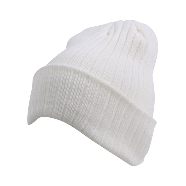 Top Headwear Cable Knit Long Winter Beanie - White