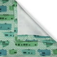thumbnail image 4 of Ambesonne Camper Valance Pack of 2, Squares and Caravans, 54"X12", Mint Green Green, 4 of 5