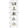 thumbnail image 2 of Corner Shelf with LED Light, 6-Tier Corner Bookshelf, Industrial Corner Ladder Shelf, Modern Display Shelf for Living Room, Bedroom, Kitchen, Home Office, Sturdy Frame, White UJSJ002W, 2 of 8