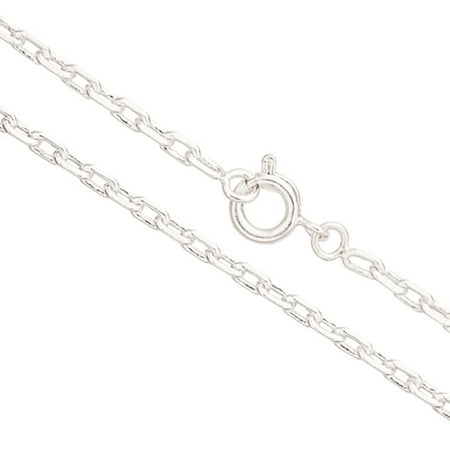 24Inch Necklace Silver Diamond Cut Cable Chain With Springring Clasp