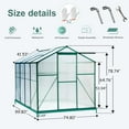 thumbnail image 2 of TRAMULL 6x8 ft Greenhouse for Outdoors, Polycarbonate Greenhouse with Roof Vent,Aluminum Large Walk-in Green House, 2 of 8