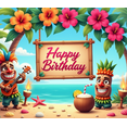 thumbnail image 4 of Decorative Design Tropical Birthday Banner Colorful Theme Party Decoration Birthday Decor Celebration Banner for Beach Party Luau Celebration Kids Party, 4 of 8