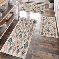 Kitchen Rugs Sets of 3 Non Slip Washable Kitchen Mats for Floor, Waterproof Kitchen Runner Rug, Floor Mat Carpet for Entryway, Laundry, Sink, Hallway, Bathroom