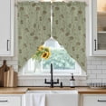 thumbnail image 6 of Sage Green Floral Swag Valances for Windows 2 Pack, Kitchen Window Curtains 36 Inch Length, Vintage Spring Botanical Flowers Privacy Swag Curtains for Living Room/Bathroom with Rod Pocket 36"x36", 6 of 8