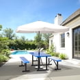 thumbnail image 6 of AwayHome 6FT Metal Patio Picnic Tables with Umbrella Hole Thermoplastic Coated Commercial Rectangular Picnic Table, Surface Mounted, Blue, 6 of 7