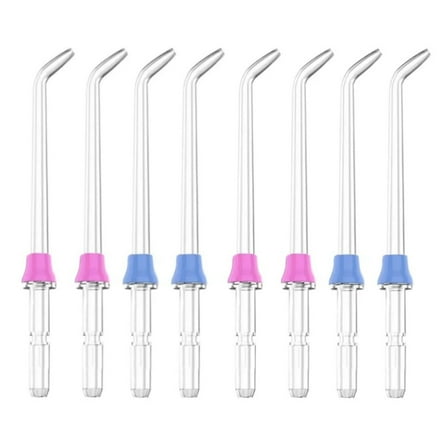8X Water Flosser Tip Water Toothbrush Refill Head Replacement for Waterpik, 4pcs Pink, 4pcs Blue