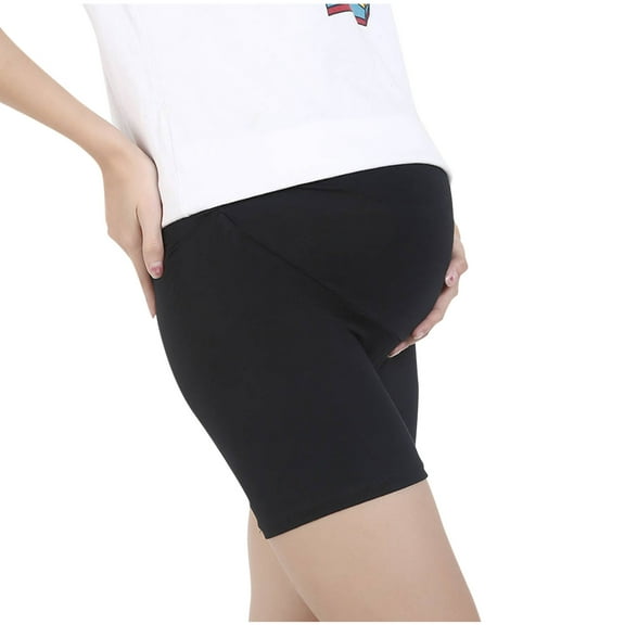 Fengqque Maternity Pants High Waist Support Pregnant Plus Size Breathable High Waist Support Elasticity Pregnancy Leggings Shorts
