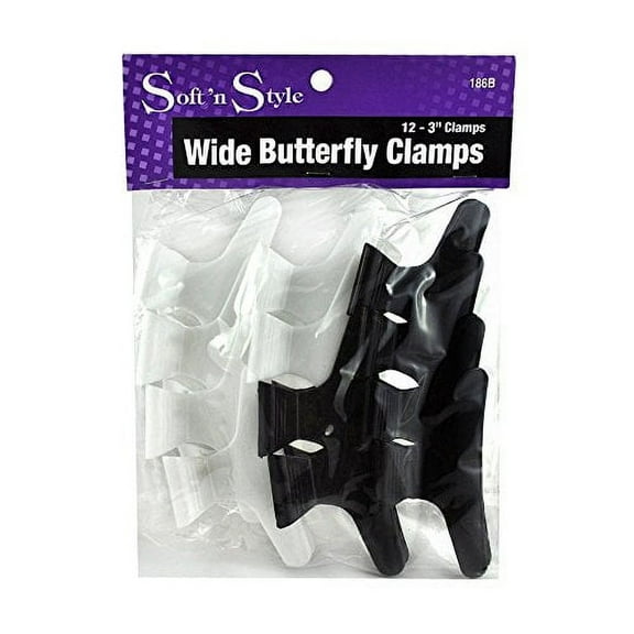 Soft 'n Style 3" Wide Butterfly Clamps - 12 Pack