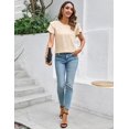 thumbnail image 5 of Women Dressy Casual Tops Business Work Blouses Summer Shirts Short Sleeve Crew Neck Outfits 2025, 5 of 5