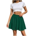 thumbnail image 5 of Bovxnpu Women's Mini Skirt Casual High Waisted Elastic Waist Stretchy Flare Skirts, 5 of 7
