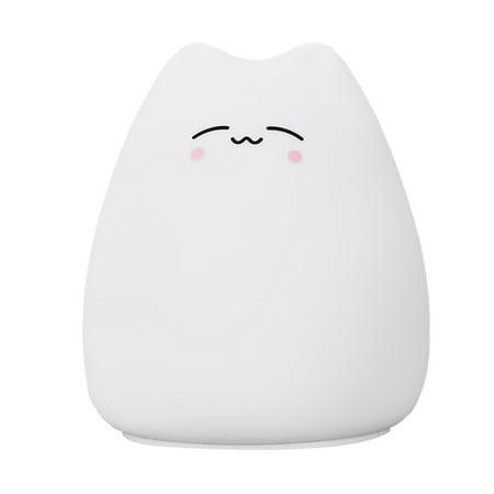 

Ovzne Little Cute Cat Silicone Lamp LED Colorful Color Changing Camping Night Light
