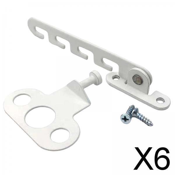 6x Estancia Abatible Blanca, Limitador de Pestillo de Ventana Posición de Estancia Vertical Ajustable, Bloqueo de Tope de Servicio Pesado, para Puerta 6 piezas