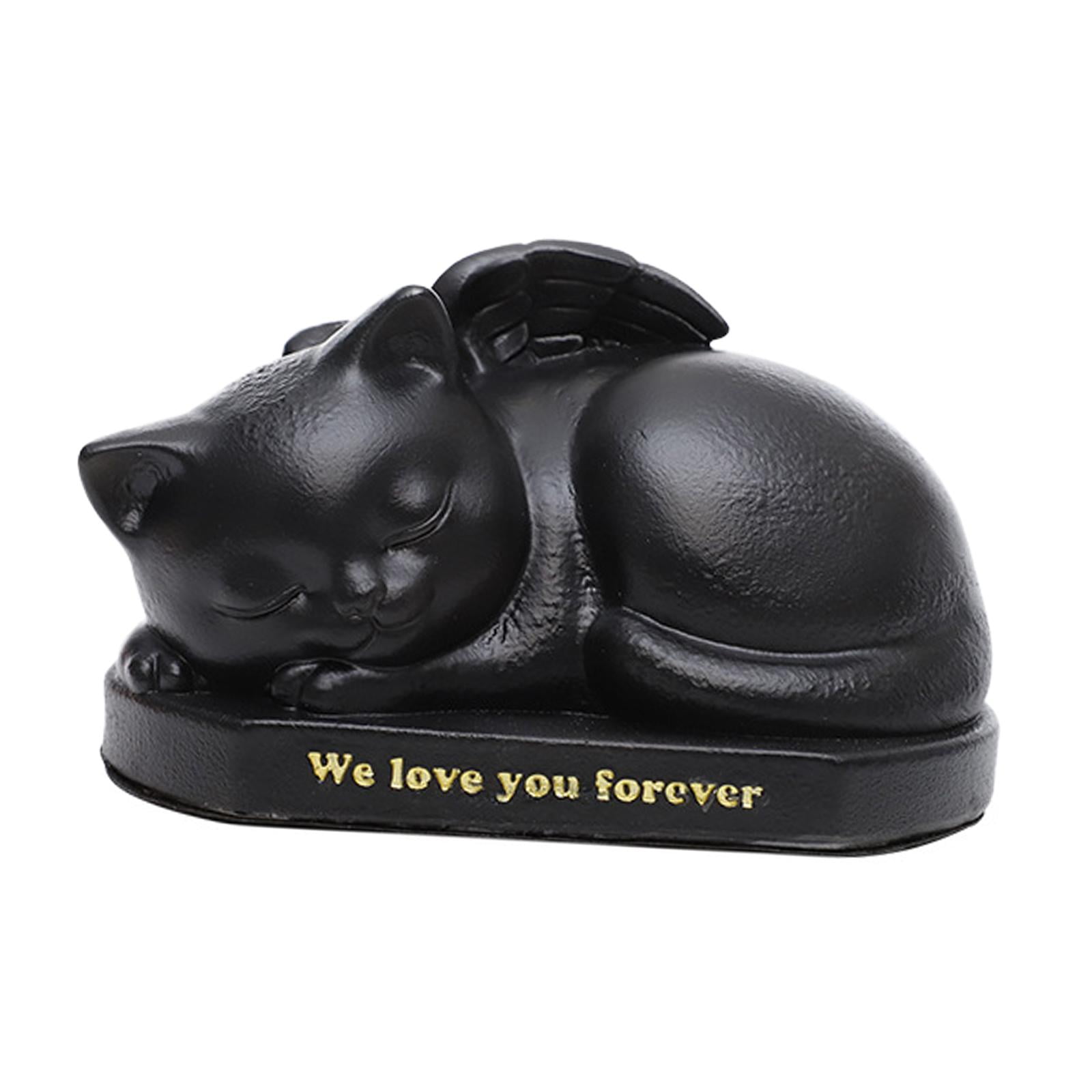 Pet Urns Cremation Memorial Urn Funeral Small Animal Pet Supplies Casket Sleeping in Angel Wing Statue Memory for Living Room for Cat