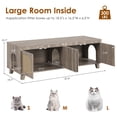 thumbnail image 2 of ZephyPaws 58 in Cat Litter Box Enclosure for 2 Cats,Hidden Litter Boxes Furniture with Rattan Cat Scratch Pad,Large Indoor Pet House with Double Room,Wooden TV Stand Side Table,Grey, 2 of 8