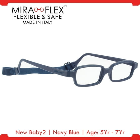 Miraflex: New Baby2 Unbreakable Kids Eyeglass Frames | 42/14 - Navy Blue | Age: 5Yr -