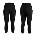 thumbnail image 4 of Girls High Waisted Capri Leggings with Pockets Black Polyester Blend for Active Kids Sizes 120-160,Size 4 T, 4 of 9