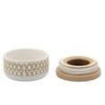 thumbnail image 2 of Sagebrook Home CERAMIC 4" COVERED X-DESIGN JAR, SAND, 2 of 4