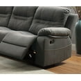 thumbnail image 5 of Reclining 3pc Sofa Set Motion Sofa Loveseat Recliner Chair Functional Plush Breathable Leatherette Slate Blue Plush Arms, 5 of 8