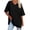 Black #1, variant on T-Shirts Shirts for Women, Women Top Cotton Belted Short Sleeve V-Neck Top Solid Color Loose Half Sleeve T-Shirt Summer Top Leisure Beige M