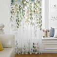 thumbnail image 6 of Green Eucalyptus Leaves Sheer Curtains 63 Inches Long, Summer Botanical Weeping Light Filering Curtains, Breathable Simi Curtain Privacy Drapes for Living Room Bedroom Lightweight Window Treatment, 6 of 9