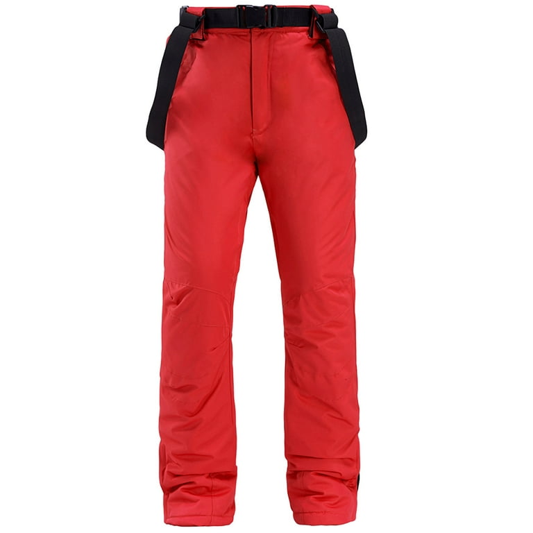 Miluxas Men's Skiing Pants Waterproof Windproof Fleece Lined Hiking Cargo  Insulated Pants Winter Warm Snow Pants Clearance Red 14(XXXL)