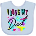 thumbnail image 3 of Inktastic I Love my Dad- 80s retro style Boys or Girls Baby Bib, 3 of 4