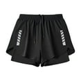 thumbnail image 5 of sunsanly Men Swim Shorts Slim Fit Double Layers Quick Dry Conservative Breathable Swimming Drawstring Elastic Waist Swimming Trunks Water Sports Jogging Shorts, 5 of 8