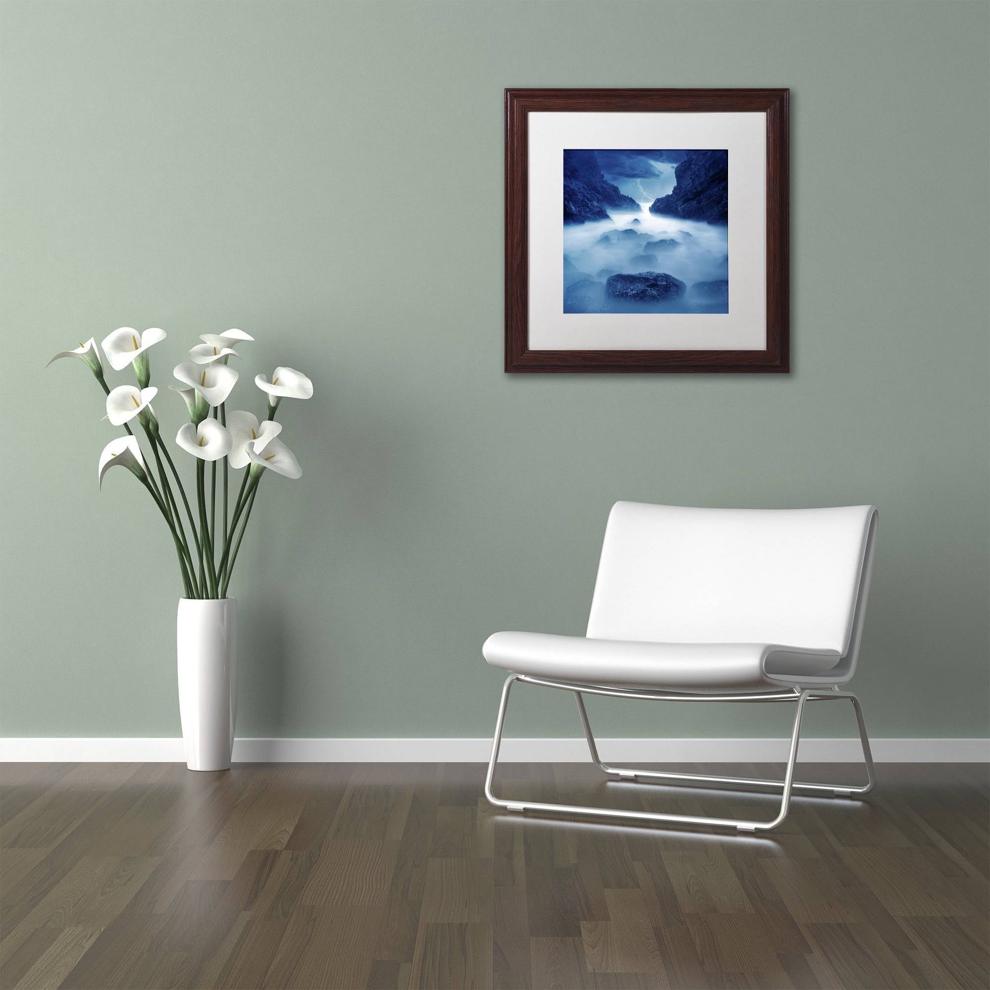 Moises Levy 'Tormenta en Ixtapa Blue' Matted Framed Art