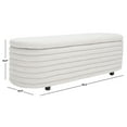 thumbnail image 4 of SAFAVIEH Couture Jaymie Solid Linen Modern Bench with Storage, Taupe/Black, 4 of 14
