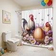thumbnail image 4 of Eespoir No-Drill Easter Bath Curtain, Linen Fabric Shower Curtain For Holiday, Bathroom Decoration With Hook System, Spring Theme, Rental Friendly, Easy Change(A), 4 of 6