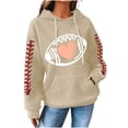 thumbnail image 4 of Camisas de Manga Larga Casual de las Mujeres Impresión No Estructurada Bolsillo Sudadera con Capucha para la Moda de Verano de Primavera, 4 of 5