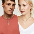 thumbnail image 3 of APSVO Silver Cross Necklaces for Men Boys Stainless Steel Cross Pendant Chain Religious Christian Birthday Valentines Day Jewelry Gifts Teen Him Boyfriend Dad Son Adults Kids Ideas 18/20/22/24 Inch, 3 of 6