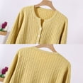 thumbnail image 3 of Spring Female Girl Sweater Portable Spring Autumn Portable Fashion Cardigan Coat Knitted Tops Long Sleeve Dressing Accessory for Office Travel Yellow, 3 of 9
