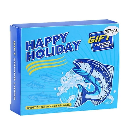 JIhuahe Fishing Event Advent Calendar – 257 Piece Christmas Fishing Hook Blind Box for Anglers Orange Theme Unique Gift for Fishing Enthusiasts