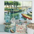 thumbnail image 1 of Designart Boats In Green Spring Canvas Wall Art, 1 of 4