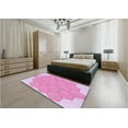 thumbnail image 5 of Ahgly Company Machine Washable Indoor Square Transitional Blossom Pink Area Rugs, 5' Square, 5 of 7
