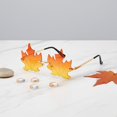 thumbnail image 3 of Hzzsbu Maple Leaf Shape Sunglasses, Rimless Sunglasses for Women Men, Funny Irregular Sun Glasses UV Protection Retro Frameless Funky Eyewear Party Glasses, 3 of 7