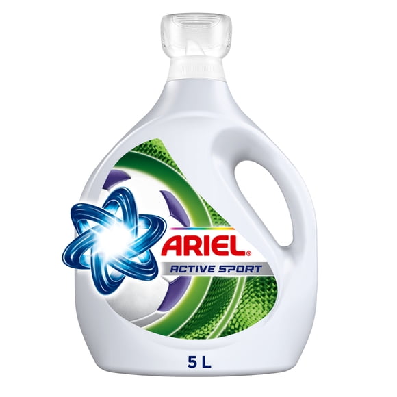 Detergente Líquido Ariel Active Sport Combate Malos Olores y Rinde 50% Más Cargas' 5 l