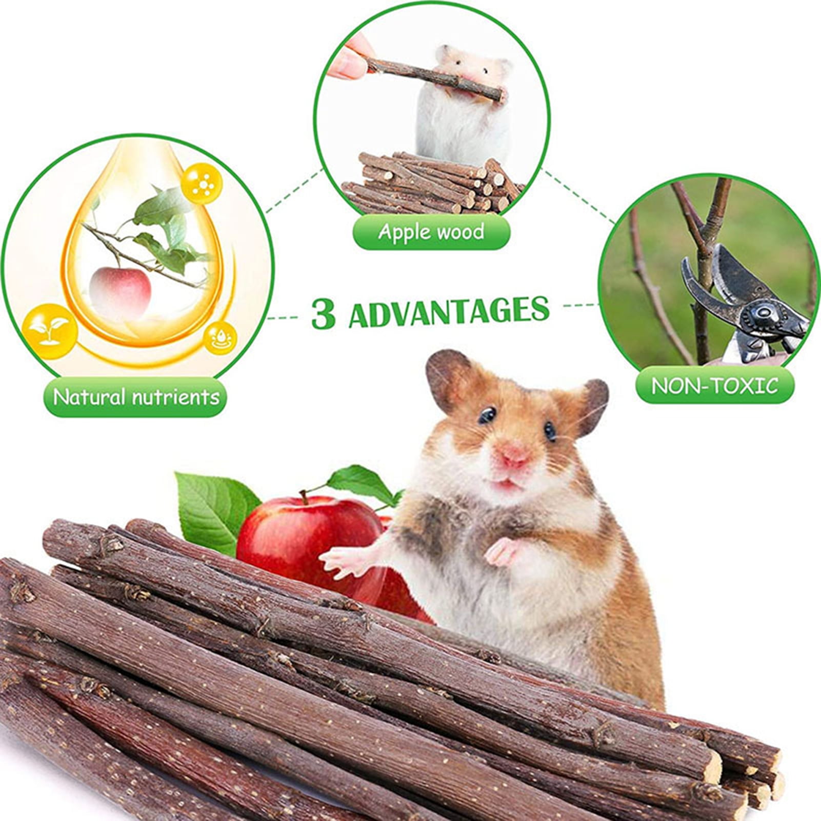 DOPI 10Pcs/Set Molar Toy Long Lifespan Relieve Anxiety Wood Hamster Tree Trunk Toy Set for Chinchillas
