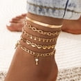 thumbnail image 3 of 5 piezas de pulseras de tobillo en capas de moda regalos joyería para Fernando Pulseras de tobillo, 3 of 7