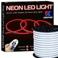 thumbnail image 2 of KERTME Neon Led Type AC 110-120V LED NEON Light Strip, Flexible/Waterproof/Dimmable/Multi-Modes LED Rope Light + 23 Keys Remote for Home/Garden/Building Decoration (98.4ft/30m, Red), 2 of 4
