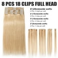 thumbnail image 6 of Benehair 100% Real Remy Human Hair Extensions Clip In Thick Double Weft Full Head 10"-24" Blonde Women Caramel Hair, 6 of 11