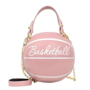 Royal Oak Round Shoulder Bag Women Totes Chain Messenger Handbag (Basketball Pink)
