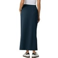 thumbnail image 5 of Nestiefly Womens Side Slit Maxi Skirts Elastic High Waisted Drawstring Casual Long Sweat Skirts, 5 of 7