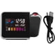 thumbnail image 3 of Mmester Projektionswecker, LCD Projektion Digital Wecker, USB-Aufladung LCD-Farb-Displaybeleuchtung Digital Snooze-Wecker, Mit Temperaturanzeige Hygrometer Innentemperatur Wecker Uhrzeit Datumsanzeige Ormromra LN-1842, 3 of 6